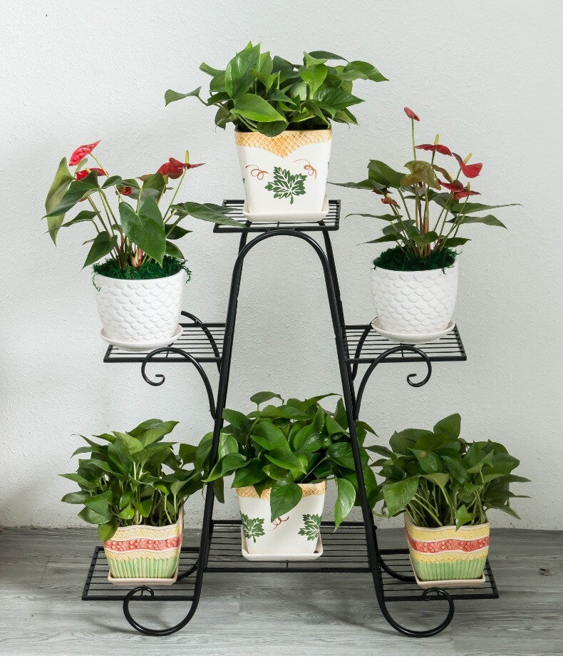 6-tier Metal Plant Stand Shelf Display Rack Flower Pot Holder Garden Storage Organizer