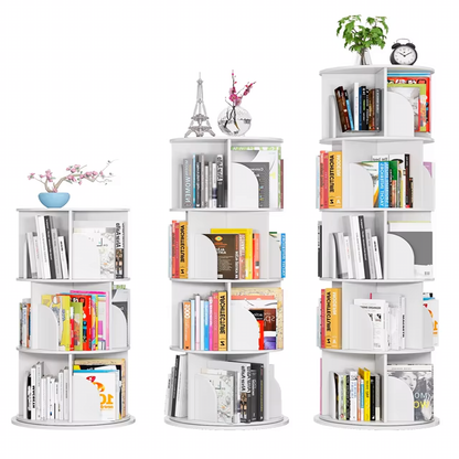 Sanctuary 360-degree Rotating 5 Tier Display Shelf Bookcase Organiser (White)