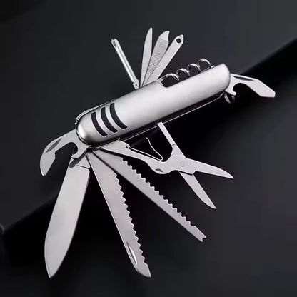 11 in 1 Stainless Steel Folding Army Knife Multitool Camping EDC Tools
