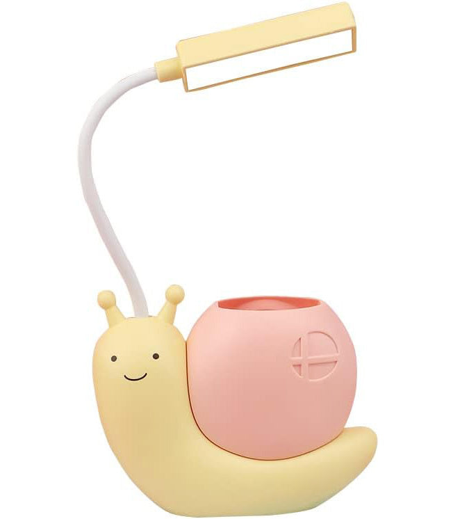 Multifunction Adorable Snail LED Desk Lamp USB Rechargeable Night Light Pen Holder