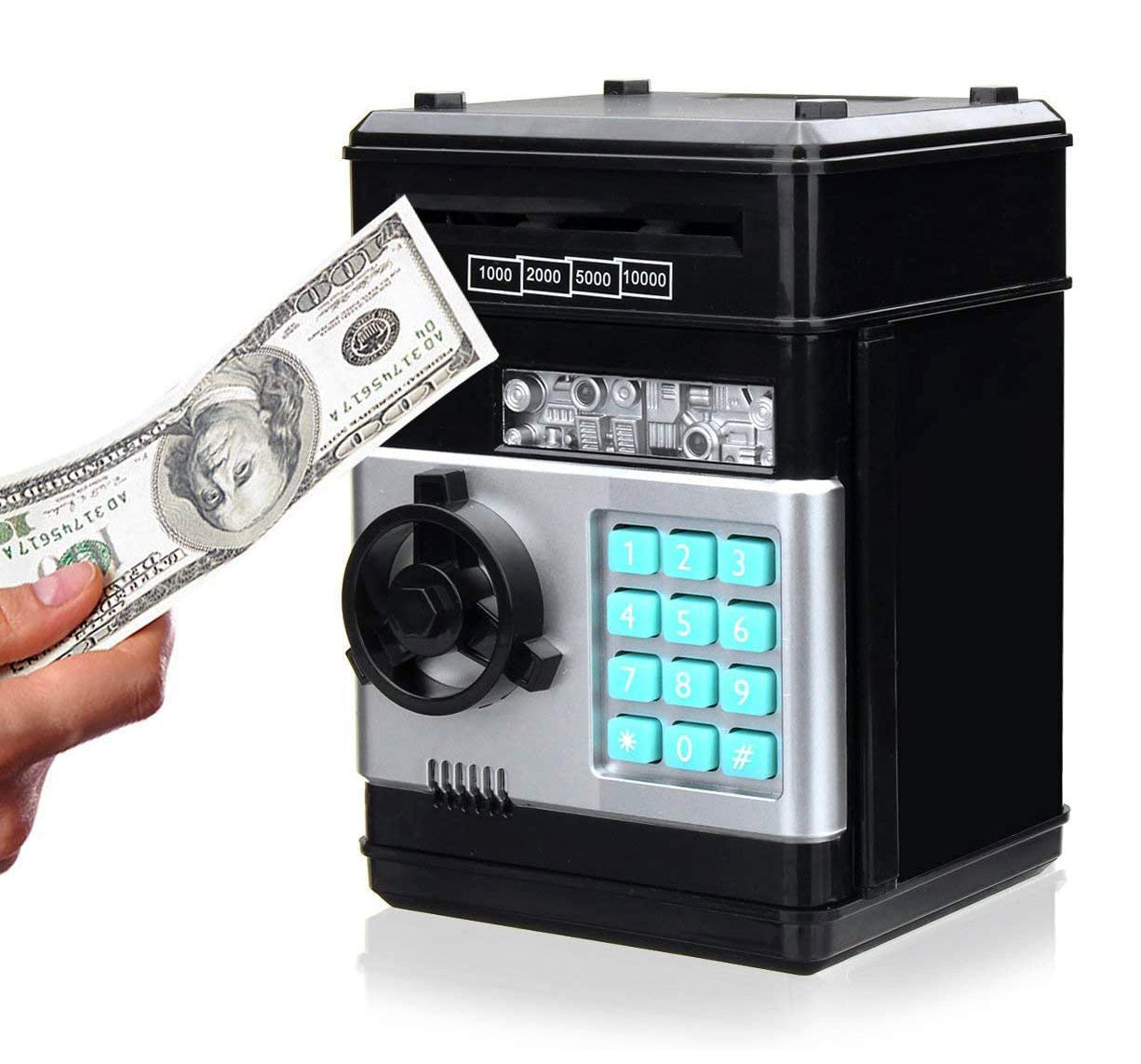 Automatic Safe Electronic Piggy Bank ATM Money Box (Black)