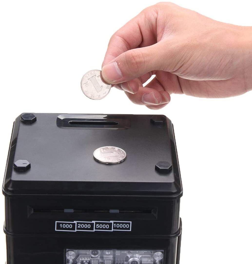 Automatic Safe Electronic Piggy Bank ATM Money Box (Black)