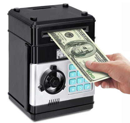 Automatic Safe Electronic Piggy Bank ATM Money Box (Black)