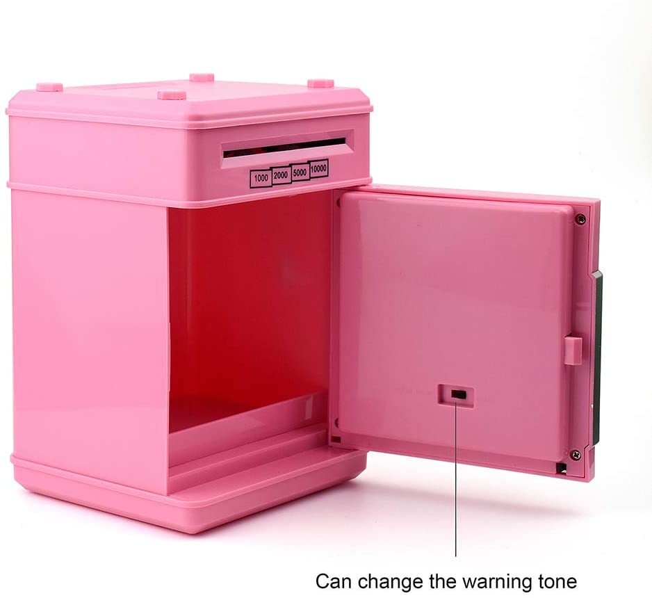 Automatic Safe Electronic Piggy Bank ATM Money Box (Pink)