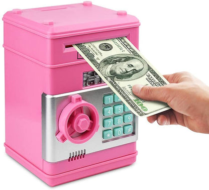 Automatic Safe Electronic Piggy Bank ATM Money Box (Pink)