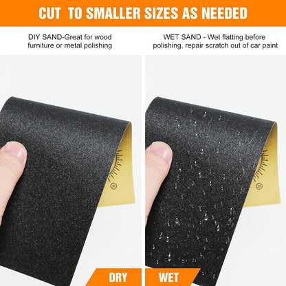 28 PCS Sandpaper 120 to 3000 Assorted Grit Wet Dry Wood Sanding Sheets