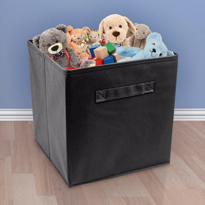 Foldable Storage Cube Basket Bin Collapsible Box Organizer (Black)