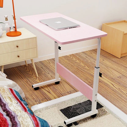 Impact Adjustable Portable Sofa Bed Side Table Laptop Desk with Wheels (Pink)