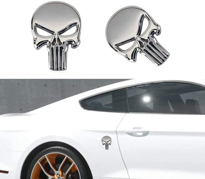 3D Skull Badge Chrome Emblem Car Sticker Auto Sticker