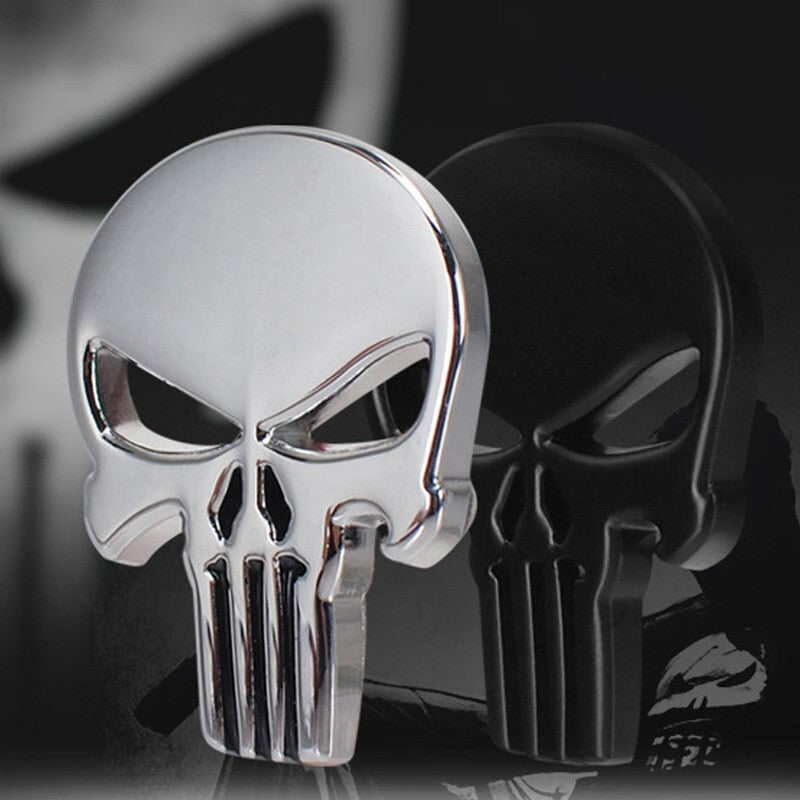 3D Skull Badge Chrome Emblem Car Sticker Auto Sticker