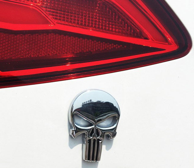 3D Skull Badge Chrome Emblem Car Sticker Auto Sticker