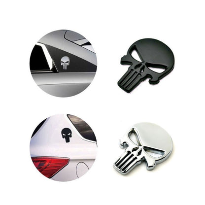 3D Skull Badge Chrome Emblem Car Sticker Auto Sticker