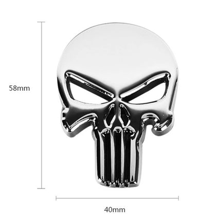 3D Skull Badge Chrome Emblem Car Sticker Auto Sticker