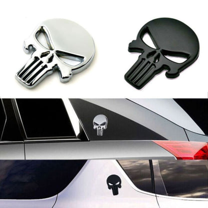 3D Skull Badge Chrome Emblem Car Sticker Auto Sticker