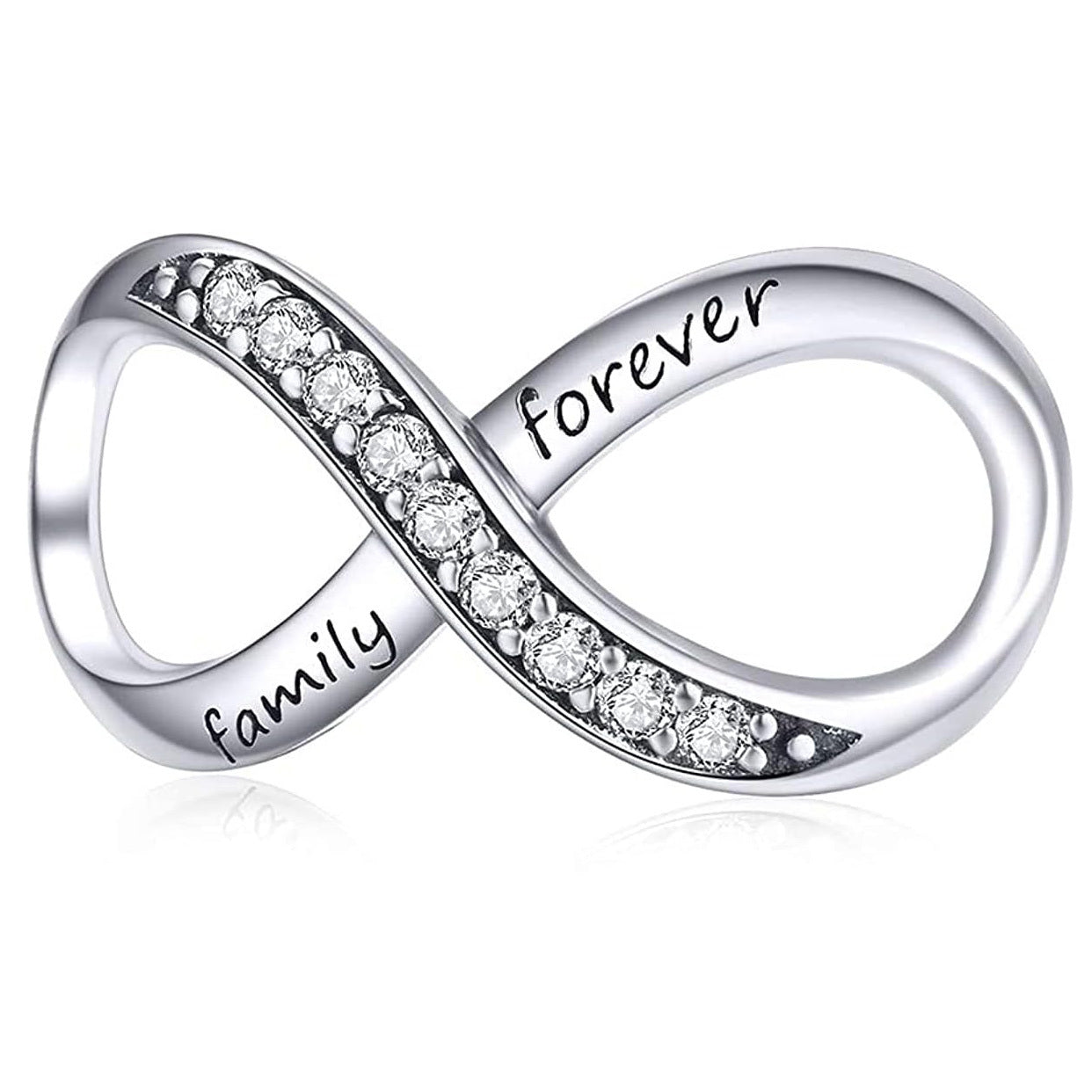 S925 Sterling Silver Infinity Love Family Forever Charm Pendant