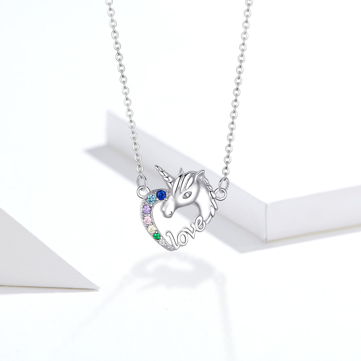 S925 Sterling Silver Unicorn Necklace Luxury Jewellery