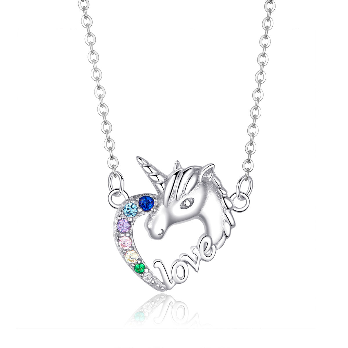 S925 Sterling Silver Unicorn Necklace Luxury Jewellery