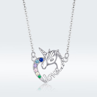 S925 Sterling Silver Unicorn Necklace Luxury Jewellery