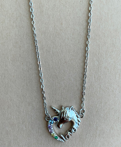 S925 Sterling Silver Unicorn Necklace Luxury Jewellery