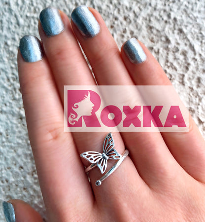 S925 Sterling Silver Adjustable Butterfly Ring