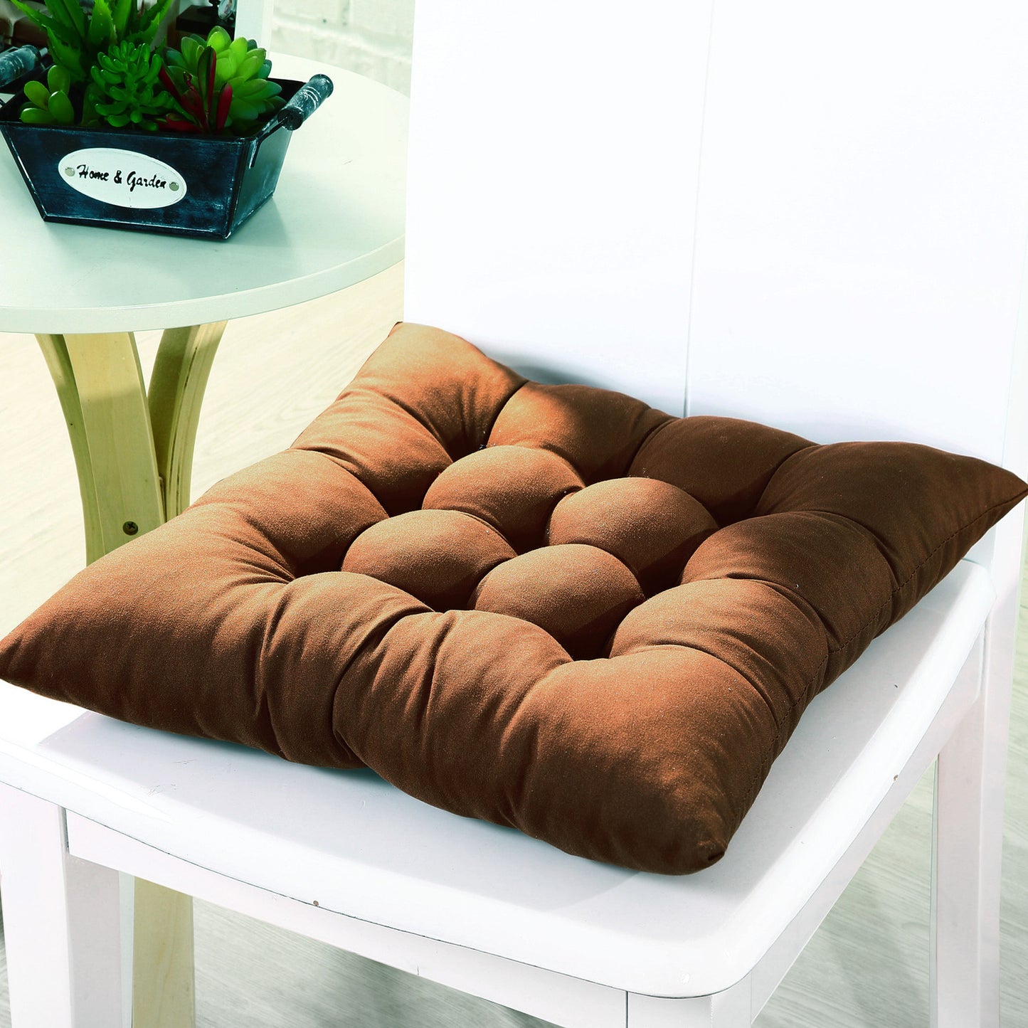 Dining /Office Chair Pad Cotton Seat Cushion (Chocolate)