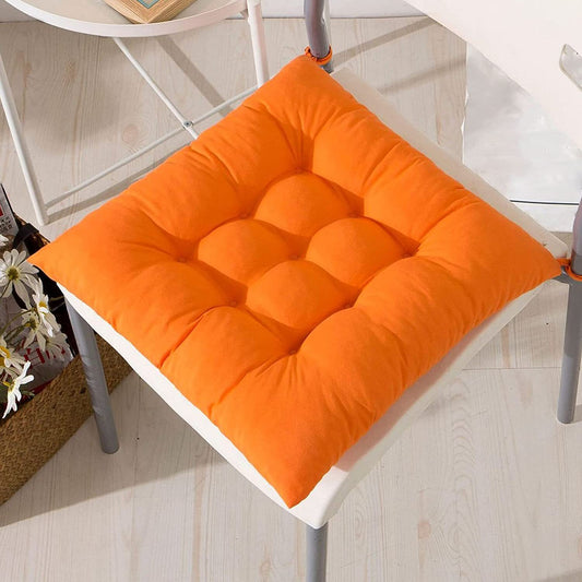 Dining /Office Chair Pad Cotton Seat Cushion (Orange)