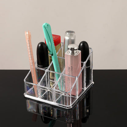 9-Grid Crystal Lipstick Holder Cosmetic Organizer Clear Acrylic Makeup Storage Case Box