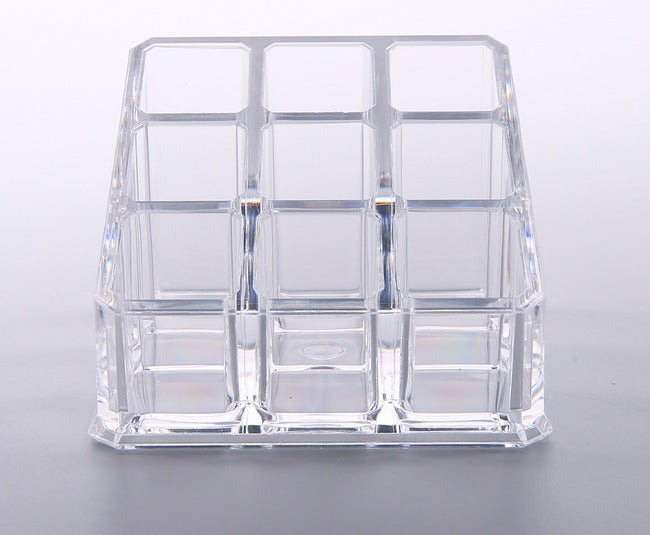 9-Grid Crystal Lipstick Holder Cosmetic Organizer Clear Acrylic Makeup Storage Case Box