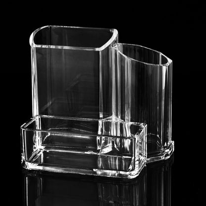 Multifunction Clear Acrylic Desk Organizer Pen Holder with Business Card Holder