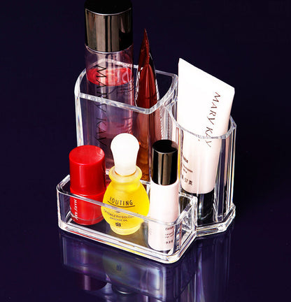 Multifunction Clear Acrylic Desk Organizer Pen Holder with Business Card Holder