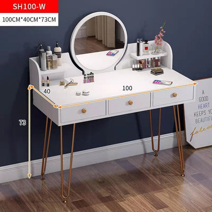 Goddess Large Dresser Vanity Table with Mirror and Storage Drawers