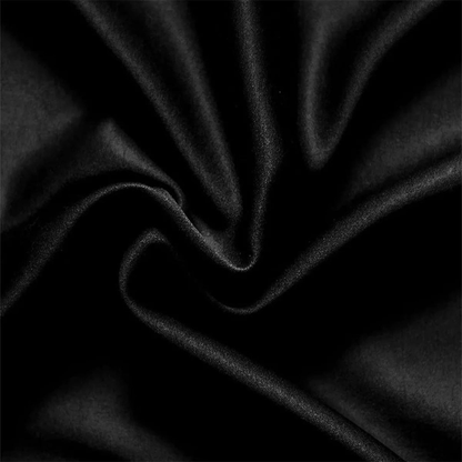 Luxury 4-Piece Silky Satin Flat Fitted Sheets Pillowcase Bed Set (Black, King)