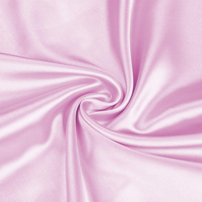 Luxury 4-Piece Silky Satin Flat Fitted Sheets Pillowcase Bed Set (Pink, Queen)