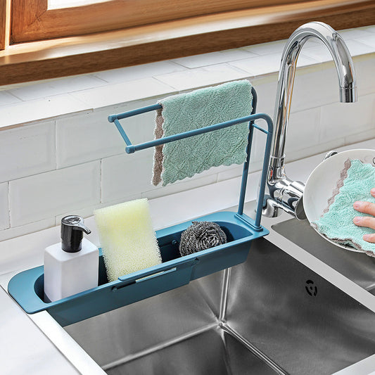 Kitchen Rack Sink Organizer Storage Basket Shelf Sponge Soap Towel Holder