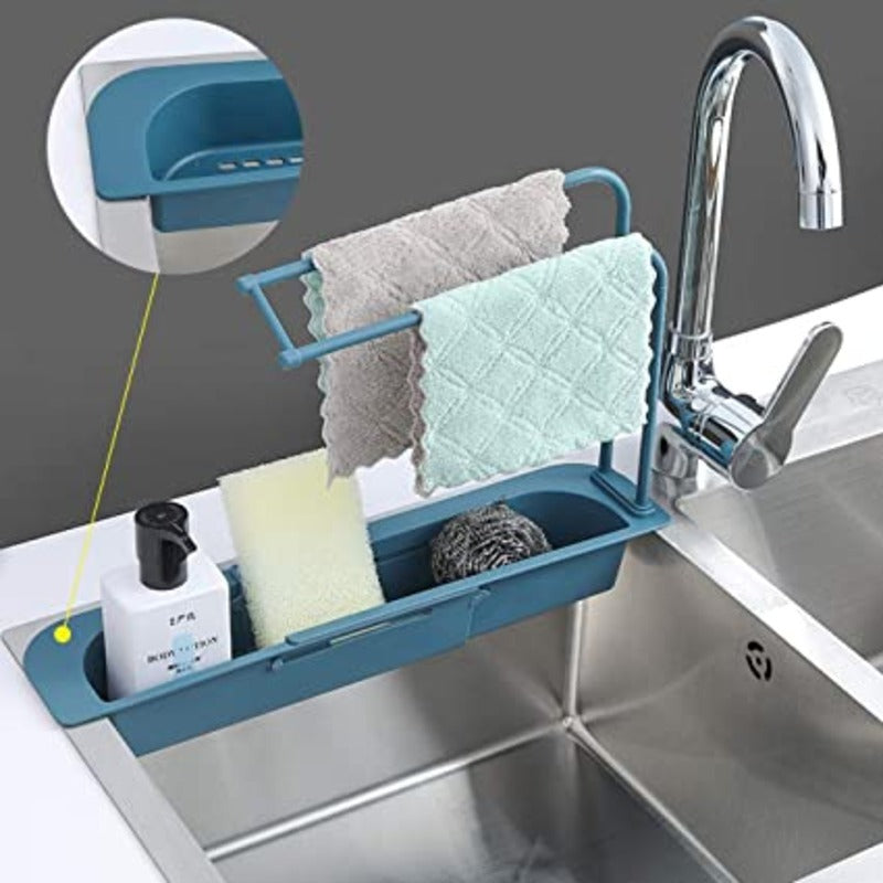 Kitchen Rack Sink Organizer Storage Basket Shelf Sponge Soap Towel Holder