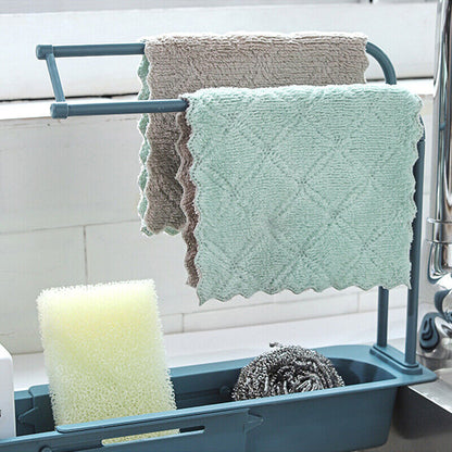 Kitchen Rack Sink Organizer Storage Basket Shelf Sponge Soap Towel Holder