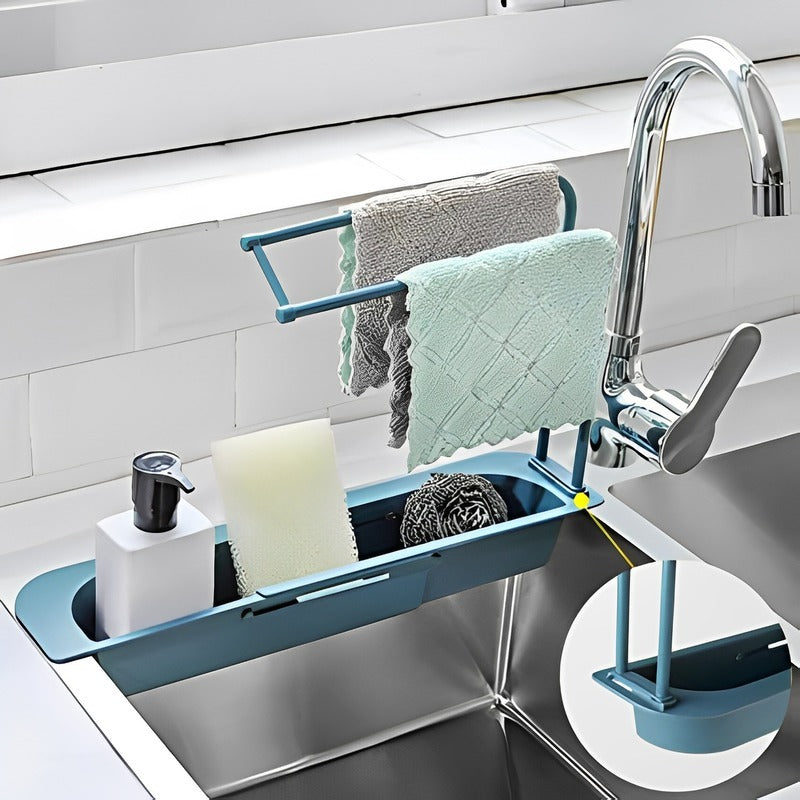 Kitchen Rack Sink Organizer Storage Basket Shelf Sponge Soap Towel Holder