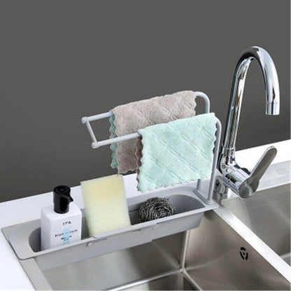 Kitchen Rack Sink Organizer Storage Basket Shelf Sponge Soap Towel Holder