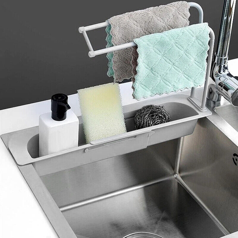 Kitchen Rack Sink Organizer Storage Basket Shelf Sponge Soap Towel Holder