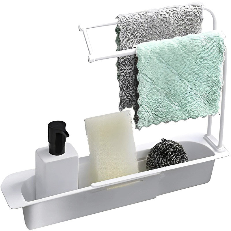 Kitchen Rack Sink Organizer Storage Basket Shelf Sponge Soap Towel Holder