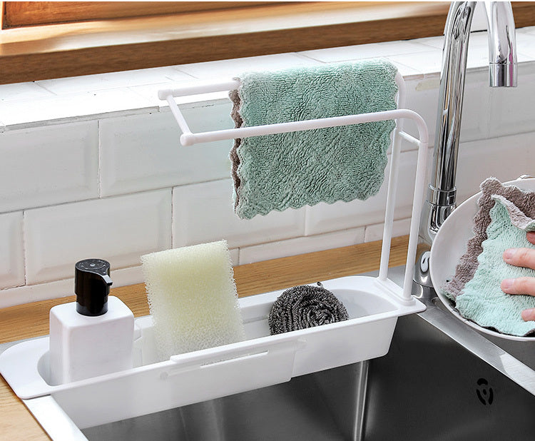 Kitchen Rack Sink Organizer Storage Basket Shelf Sponge Soap Towel Holder