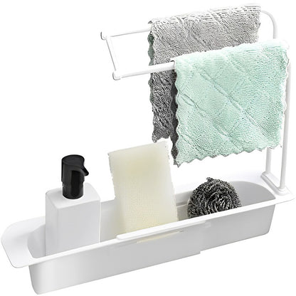 Kitchen Rack Sink Organizer Storage Basket Shelf Sponge Soap Towel Holder