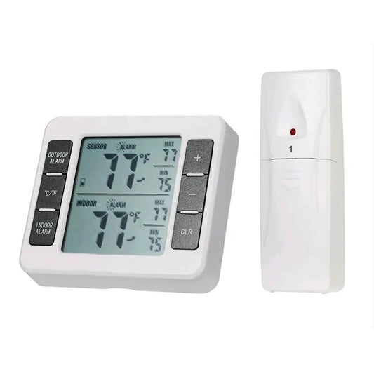 Wireless Digital Refrigerator Freezer Thermometer Remote Sensor Alarm