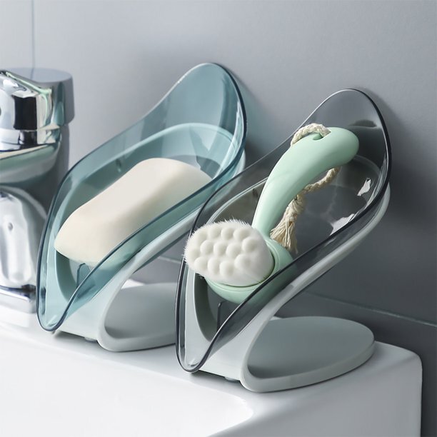 Stylish Leaf Self Draining Soap Dish Bar Holder