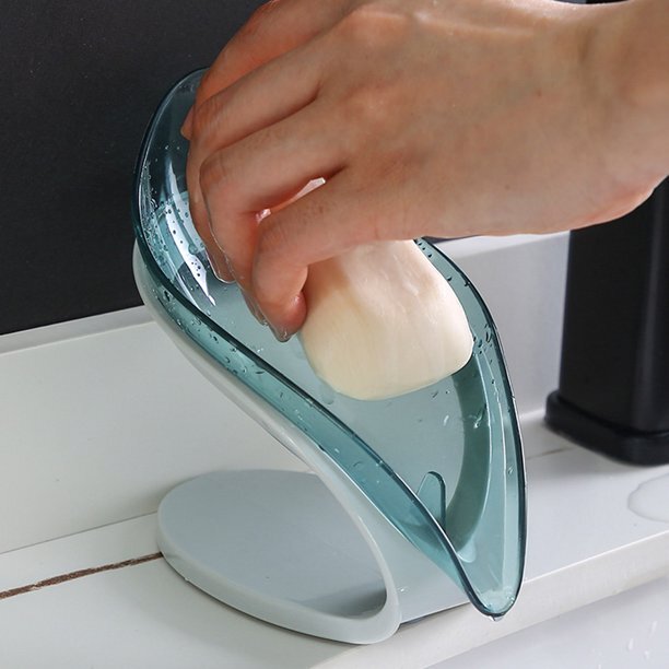 Stylish Leaf Self Draining Soap Dish Bar Holder