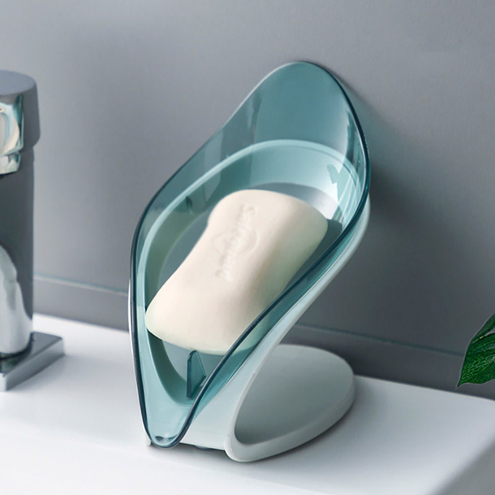 Stylish Leaf Self Draining Soap Dish Bar Holder