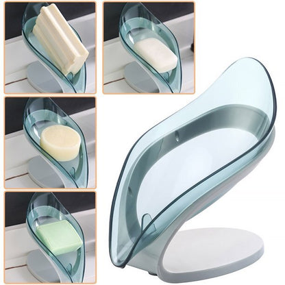 Stylish Leaf Self Draining Soap Dish Bar Holder