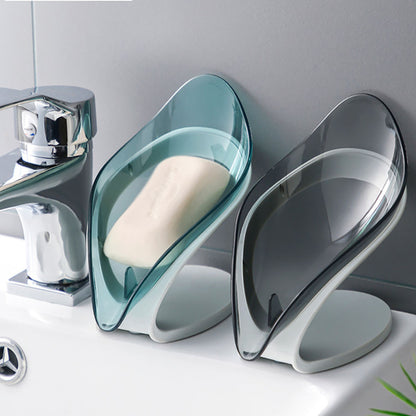 Stylish Leaf Self Draining Soap Dish Bar Holder