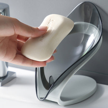 Stylish Leaf Self Draining Soap Dish Bar Holder