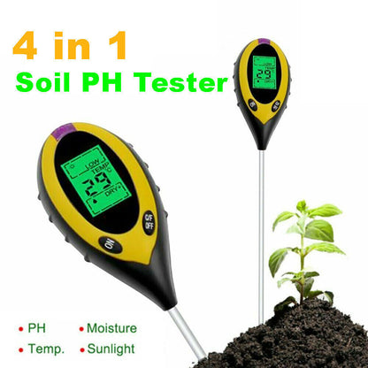 4 in 1 Soil PH Tester Moisture Sunlight Light Test Meter for Garden Plant Lawn